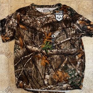 NWT Realtree By Staghorn Creek Short Sleeve Camo Brown Hunting Shirt sz 2XL
